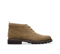 Clarks Men's Newford Mid Dark Sand Suede Ankle Boots, Lace Up in Beige | Size: 10-Standard Fit Clarks Beige 10-Standard Fit