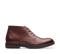 Clarks Men's Paulson Mid Mahogany Leather Ankle Boots, Chukka Boots, Lace Up in Brown | Size: 11/Standard Fit