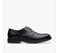 Clarks Mens Paulson Plain Black Leather Derby Shoes Leather Casual