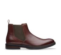 Clarks Men's Paulson Up Mahogany Leather Ankle Boots, Chelsea Boots in Brown | Size: 12/Standard Fit