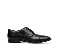 Clarks Men's Paulton Cap Black Leather Oxford Shoes, Lace Up | Size: 8-Wide Fit Clarks Black 8-Wide Fit
