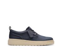 Clarks for man. 26180862 Polden Lace navy leather trainers (45), Flat, Laces, Casual