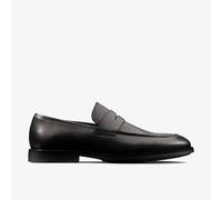 Clarks Mens Ronnie Step Black Leather Loafers,Slip Ons Leather Smart