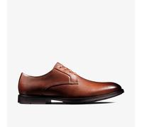 Clarks Mens Ronnie Walk British Tan Leather Derby Shoes Leather Smart