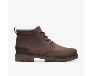 Clarks Mens Rossdale Mid Brown WLined Lea - Size EU 40