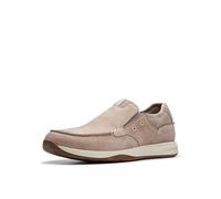 Clarks Men's Sailview Step Loafer, Light Grey Nubuck, 12 US
