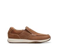 Clarks Men's Sailview Step Loafer Light Tan Nubuck Slip Ons, Boat Shoes in Brown | Size: 7.5-Wide Fit Clarks Brown 7.5-Wide Fit