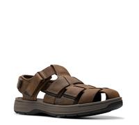 Clarks Men's Saltway Cove Sandals, Dark Brown Leather, 8 Wide