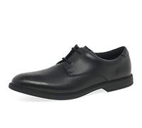 Clarks Boys Scala Loop Youth Black Leather School Shoes,Lace Up Leather School