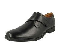 Clarks Mens Smart Hook and Loop Fastening Shoes Tilden Strap - Black Leather - UK Size 9.5G - EU Size 44 - US Size 10.5M