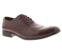 Clarks Mens Smart Shoes Brogues Gilmore Wing Burgundy Leather Lace Up UK Size