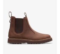 Clarks Mens Solsbury Easy Dark Brown Leather Ankle Boots,Chelsea Boots Leather