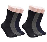 Clarks Men's Sport Half Cushion Crew Socks 6 Pair, Black/Charcoal/Navy, Men's 7-12 Shoe, Black/Charcoal/Navy, 5-12 UK