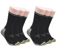 Clarks Men's Sport Half Cushion Crew Socks 6 Pair, Men's 7-12 Shoe, Black, 7-12