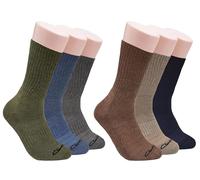 Clarks Men's Sport Half Cushion Crew Socks 6 Pair, Navy/Charcoal/Denim/Brown/Olive/Khaki, Men's 7-12 Shoe, Navy/Charcoal/Denim/Brown/Olive/Khaki, 7-12