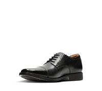 Clarks Men Tilden Cap Oxford, Black Leather, 6.5 UK