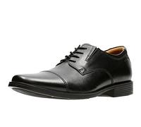 Clarks Men's Tilden Cap Oxford Flat, Black Black Leather, 10.5 UK Wide