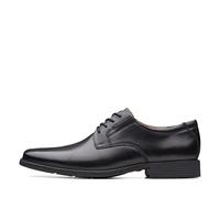 Clarks Mens Tilden Plain Black Leather Derby Shoes,Lace Up Leather Smart