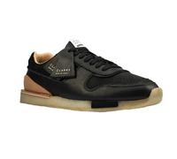 Clarks Mens Toe Run Leather Trainers - Black - Black - 7 UK