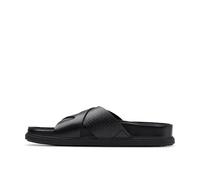 Clarks Men's Torford Cross Slide Sandal, Black Leather, 7 UK