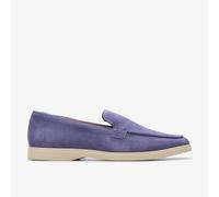 Clarks Mens Torford Easy Dusk Blue Suede Loafers,Slip Ons Suede Casual