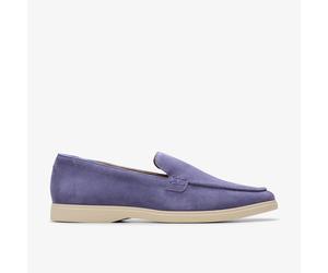 Clarks Mens Torford Easy Dusk Blue Suede Loafers,Slip Ons Suede Casual