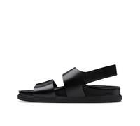 Clarks Men's Torford Strap Flat Sandal, Black Leather, 7.5 UK