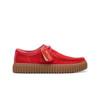 Clarks for man. 26180908 Torhill Lo leather shoes red (42), Flat, Suede, Laces, Casual