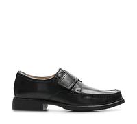 Clarks Men's Touch Fasten Moccasin Shoes Huckley Roll Black Leather