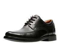 Clarks Mens Un Aldric Park Black Leather Derby Shoes