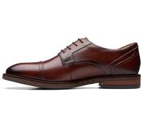 Clarks - Mens Un Hugh Cap Shoes, Color Mahogany Leather, Size: 12 UK Wide