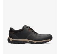 Clarks Mens Walbeck Edge Black Leather Lace Up Leather Casual