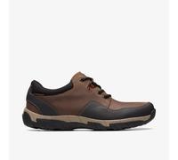Clarks Mens Walbeck Edge Brown Leather Lace Up Leather Casual