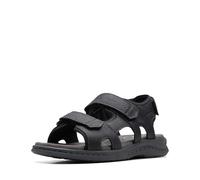 Clarks Men's Walkford Walk Flat Sandal, Black Leather, 8 UK