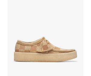 Clarks Mens Wallabee Cup Maple Check Wallabee,Lace Up Suede Casual