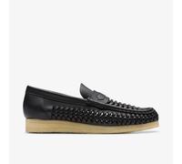 Clarks Mens Wallabee Penny Weave Black Leather Wallabee Leather Casual