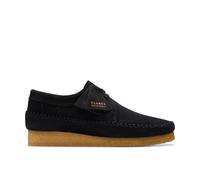 Clarks Mens Weaver Suede Shoes in Black - Size UK 12