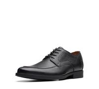 Clarks Mens Whiddon Apron Oxford, Black Tumbled Leather, 10