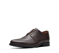 Clarks Men's Whiddon Apron Oxford, Dark Brown Tumbled Leather, 12