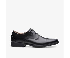 Clarks Mens Whiddon Cap Black Leather Derby Shoes,Lace Up Leather Smart