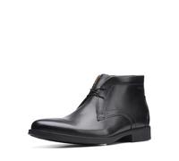 Clarks Men's Whiddon Mid Chukka Boot, Black Leather, 9.5 UK