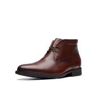 Clarks Men's Whiddon Mid Chukka Boot, Mahogany Leather, 7.5 UK Wide