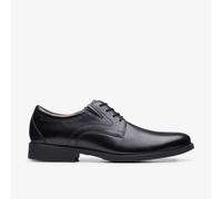Clarks Mens Whiddon Plain Black Leather Derby Shoes Leather Smart