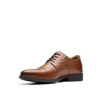 Clarks Men's Whiddon Plain Oxford Flat, Dark Tan Lea, 10 UK