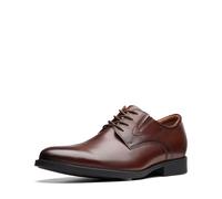 Clarks Men's, Whiddon Plain Toe Oxford, Mahogany Leather, 7 UK