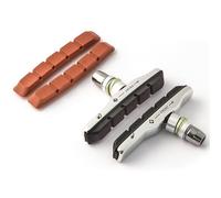 Clarks Mountain Rim Brake Pads - Pair of 72mm Alloy Carrier Brake Pads with Replacement Inserts Compatible with Mountain Bikes Ideal for All Weathers