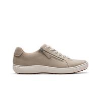 Clarks Women's Nalle Lace Stone Nubuck Trainers in Beige | Size: 6.5-Standard Fit Clarks Beige 6.5-Standard Fit