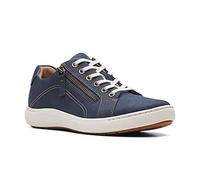 Clarks Women's Nalle Lace Sneaker, Navy Nubuck, 5 UK