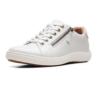Clarks Womens Nalle Lace Sneaker, White Leather, 3 UK