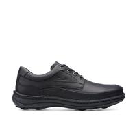 Clarks Nature Three Black Leather Derby Shoes Black 6.5-Wide Fit